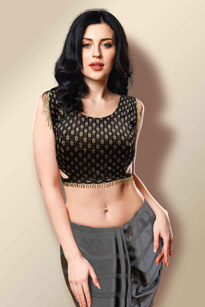 Black Embroidered Blouse