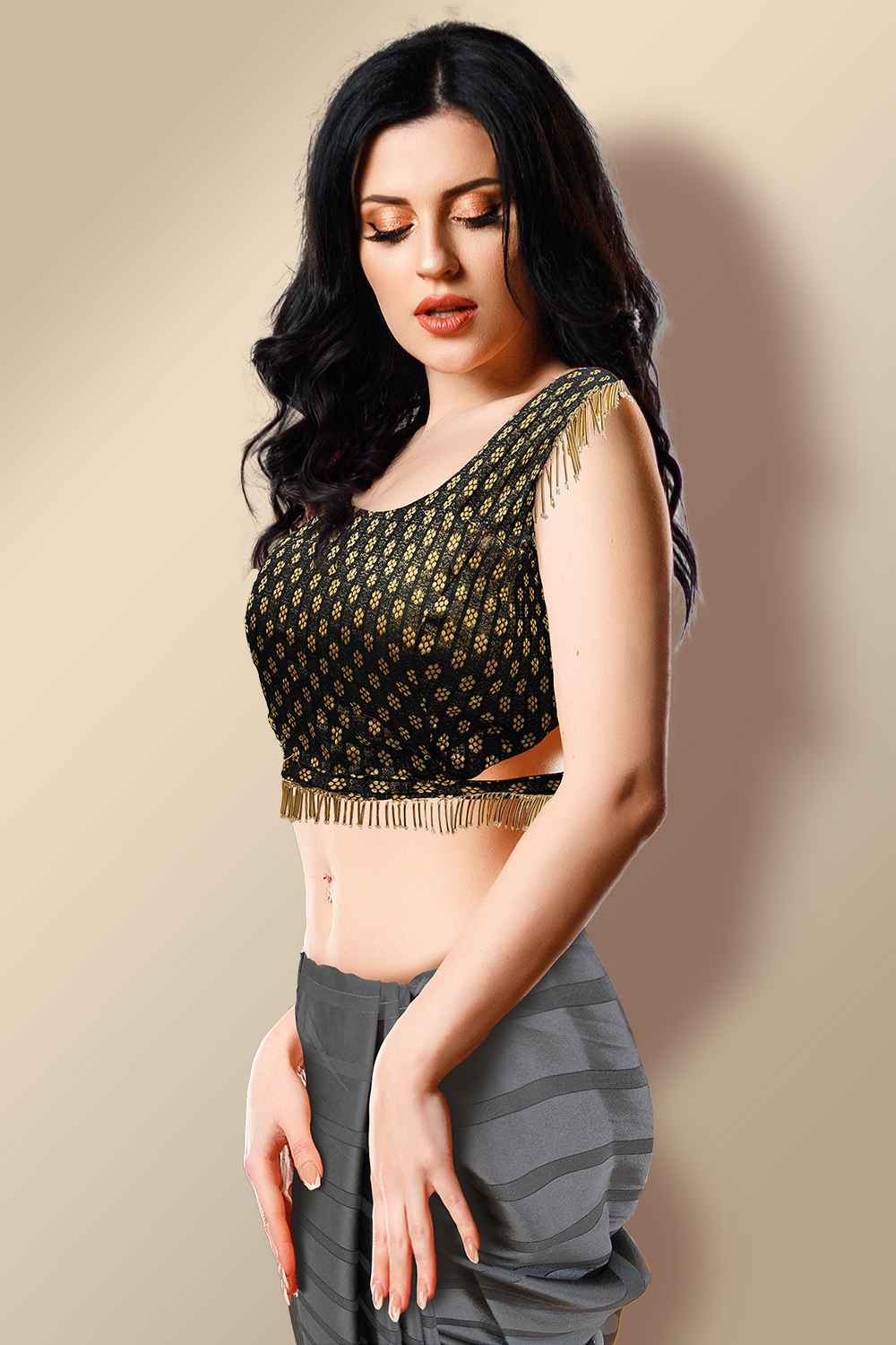 Black Embroidered Blouse