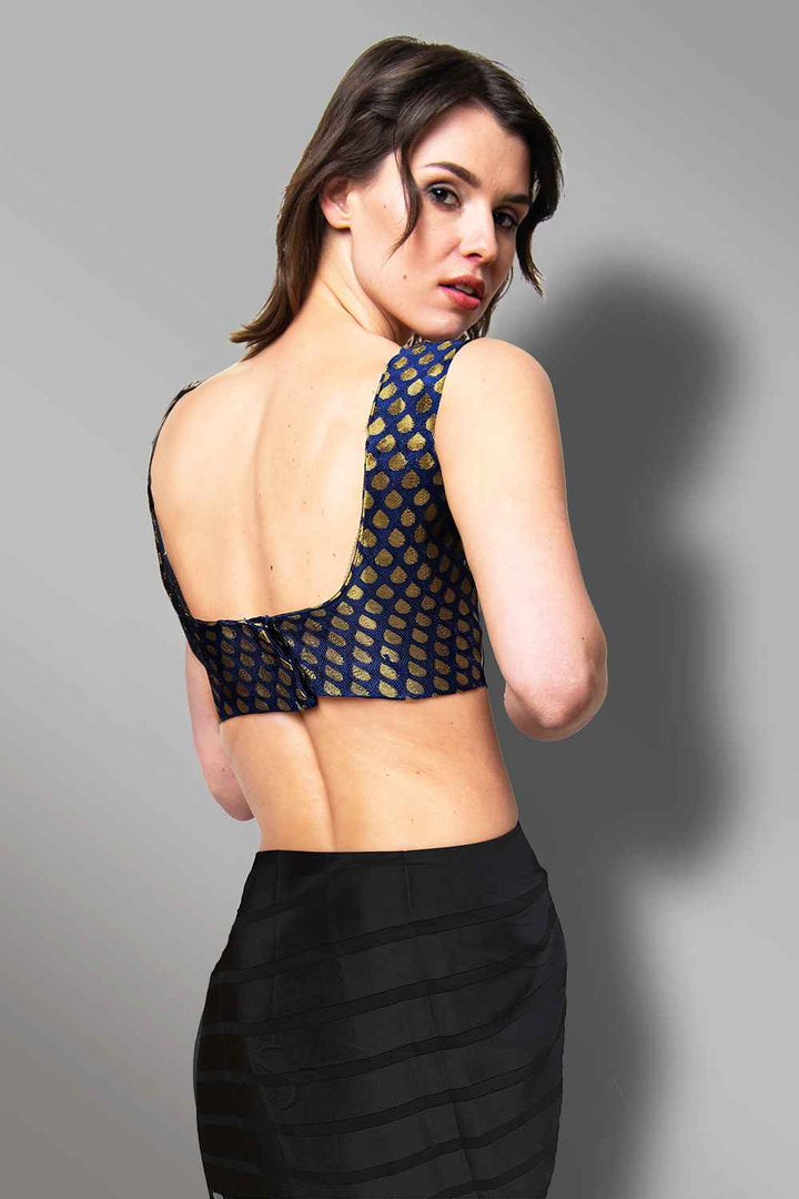 Blue Sleeveless Blouse