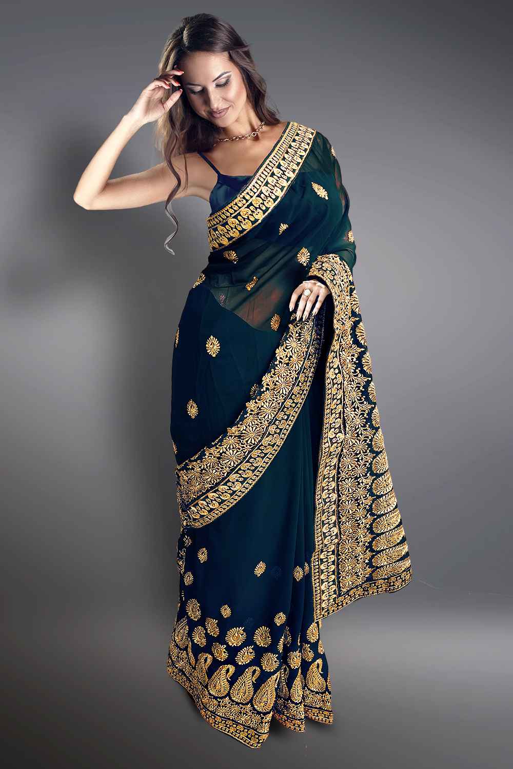 Blue Wedding Saree