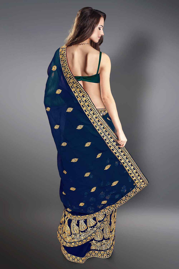 Blue Wedding Saree