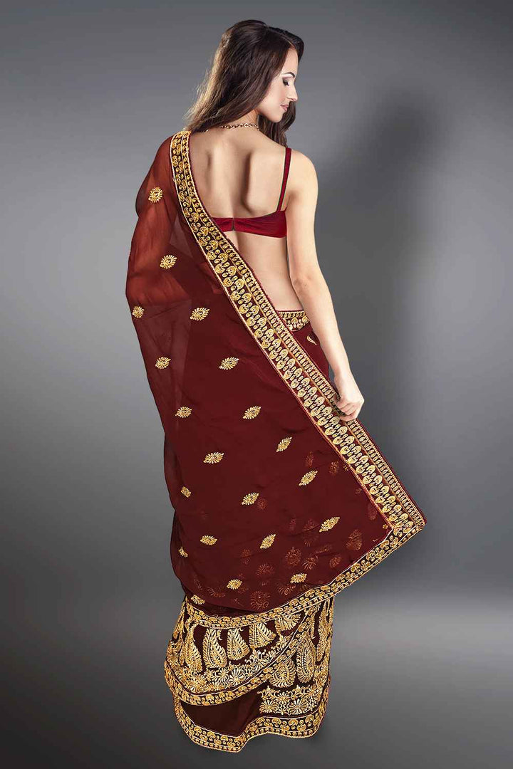 Georgette Embroidery Saree