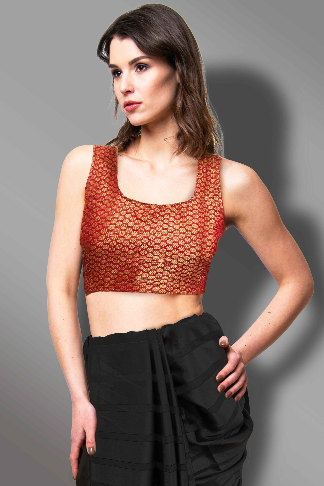 Maroon Readymade Blouse