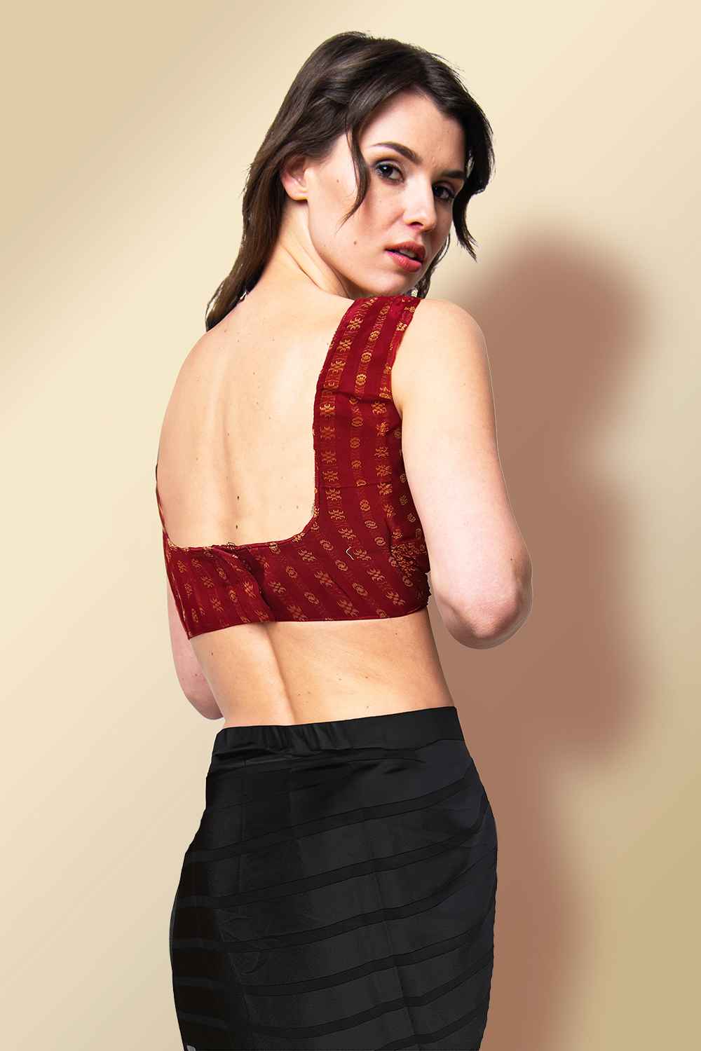 Maroon Sleeveless Blouse
