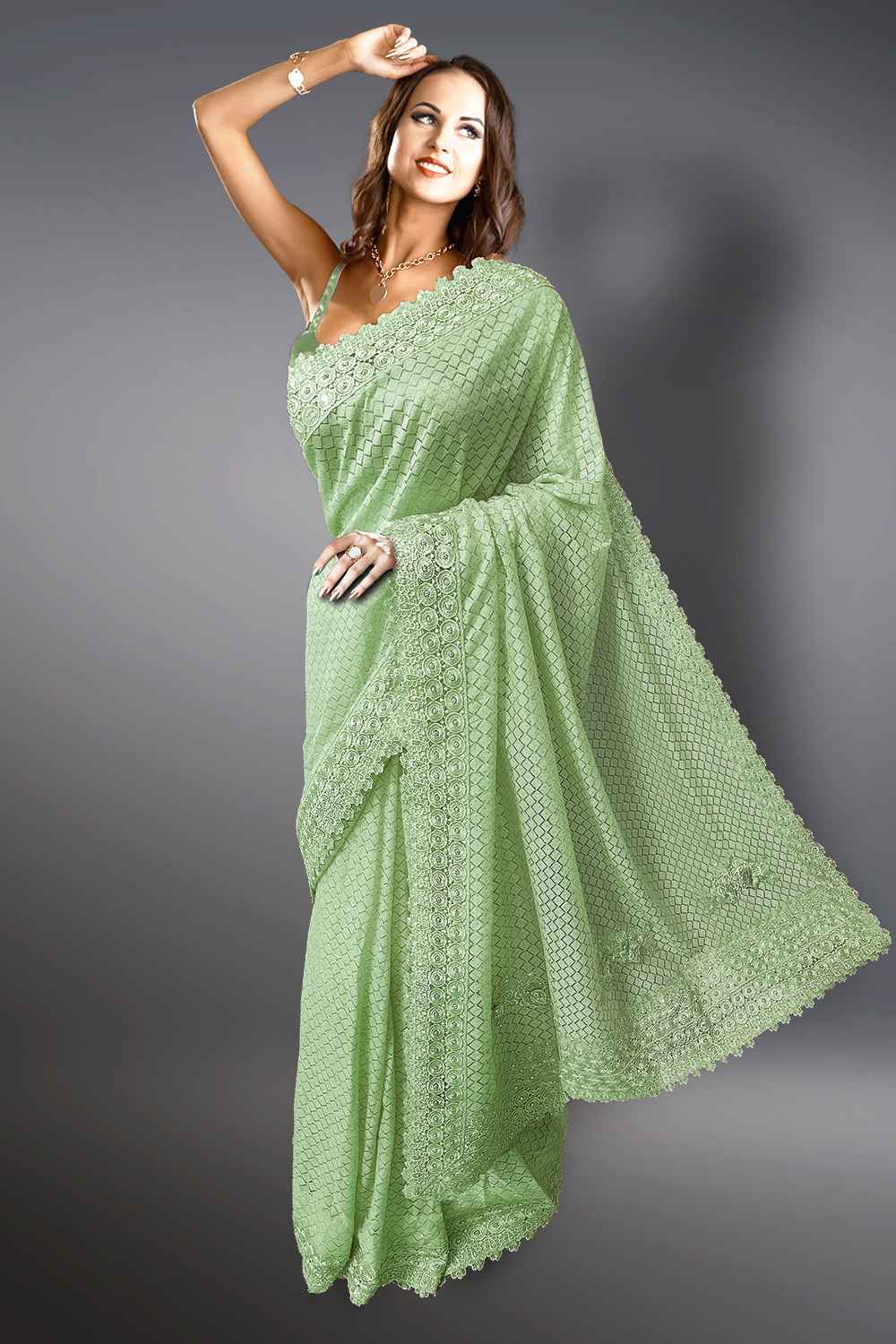 Mint Green Saree