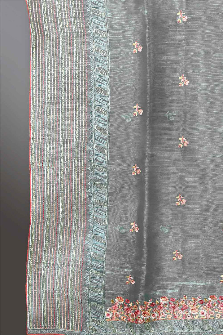 Modern Floral Work Saree