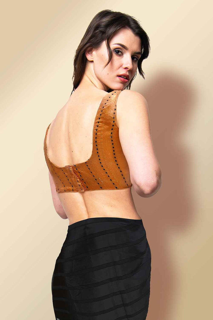 Orange Brocade Blouse