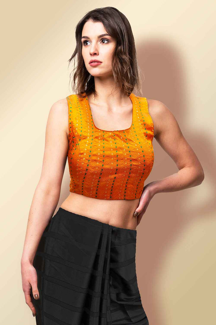 Orange Silk Blouse