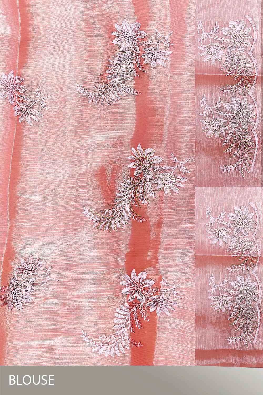 Peach Organza Saree