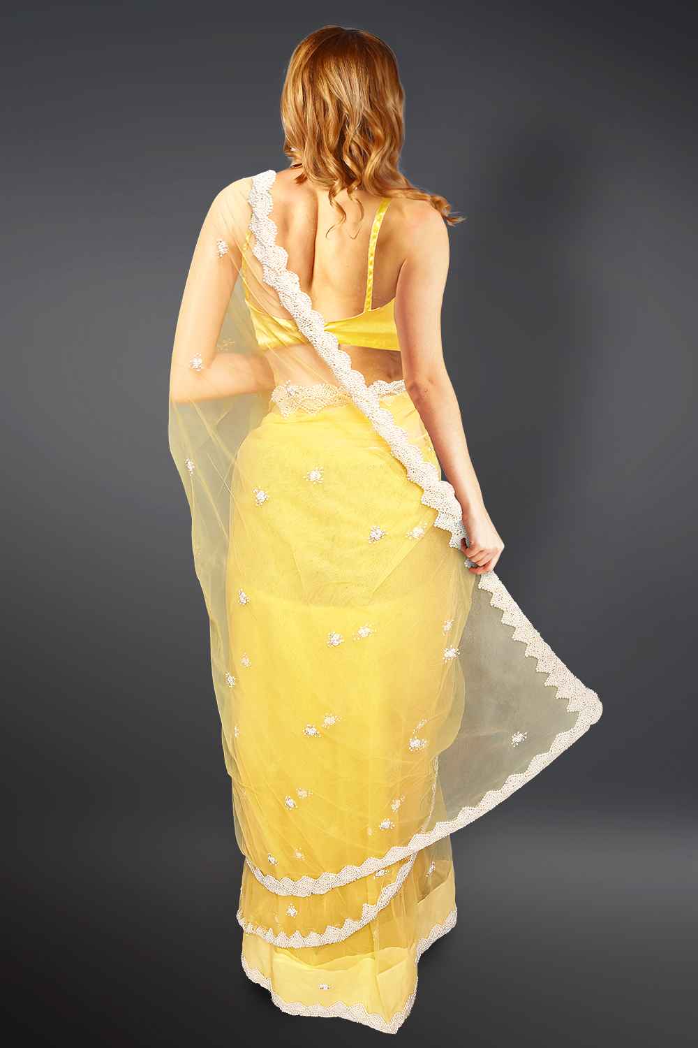 Pearl Border Saree