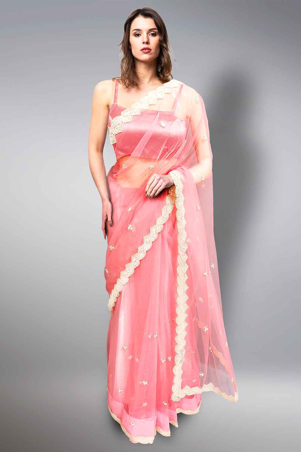Pearl Work Saree