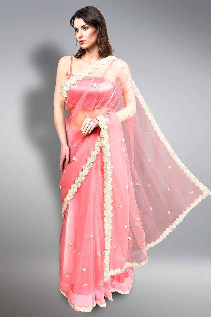 Pearl Work Saree