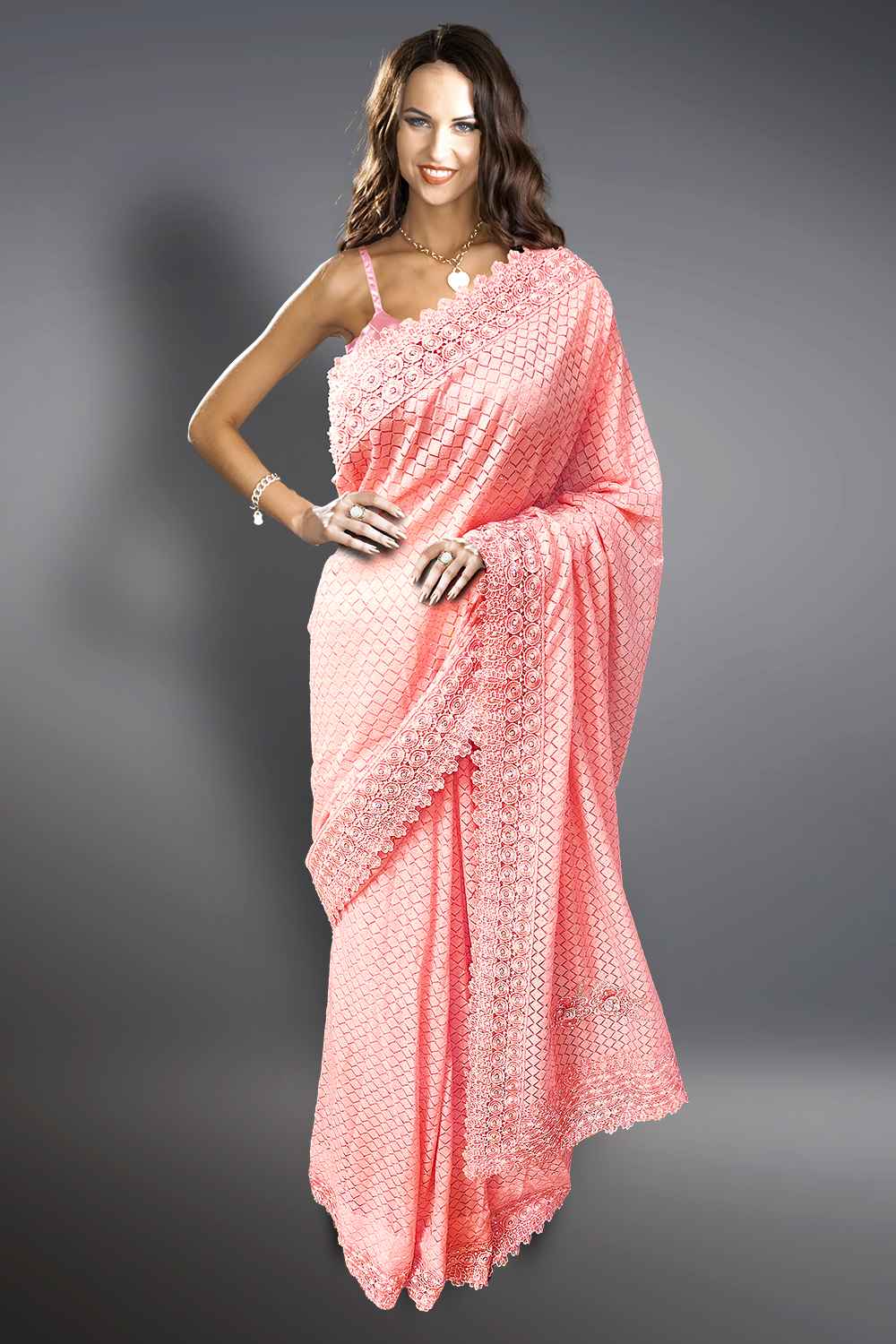 Pink Party Wear Saree