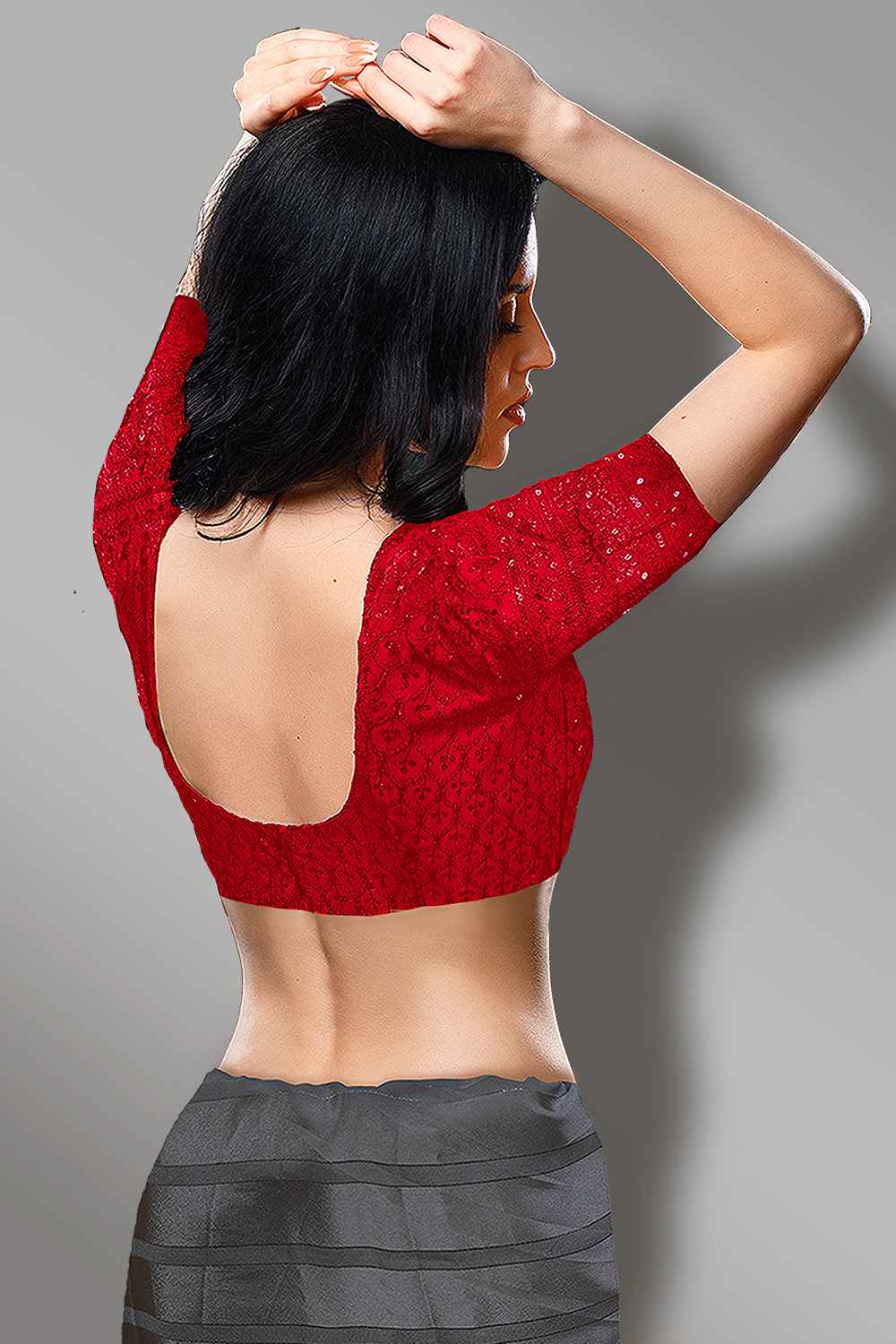 Red Embroidered Blouse