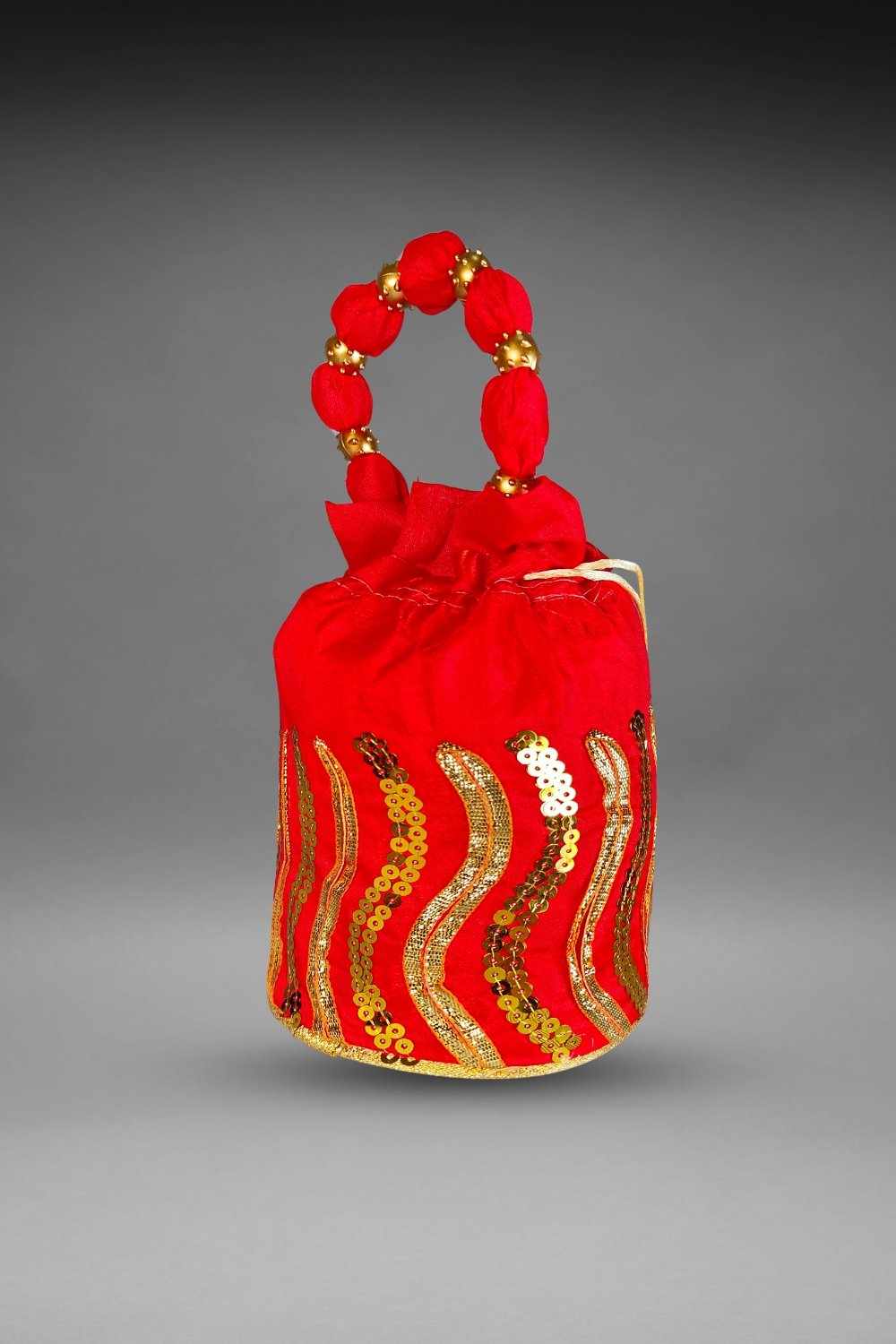 Red Sequin Potli Bag