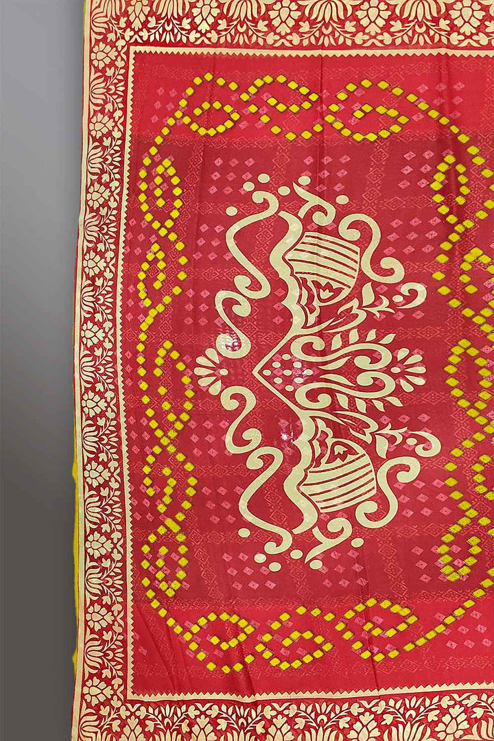 Yellow and Red Saree