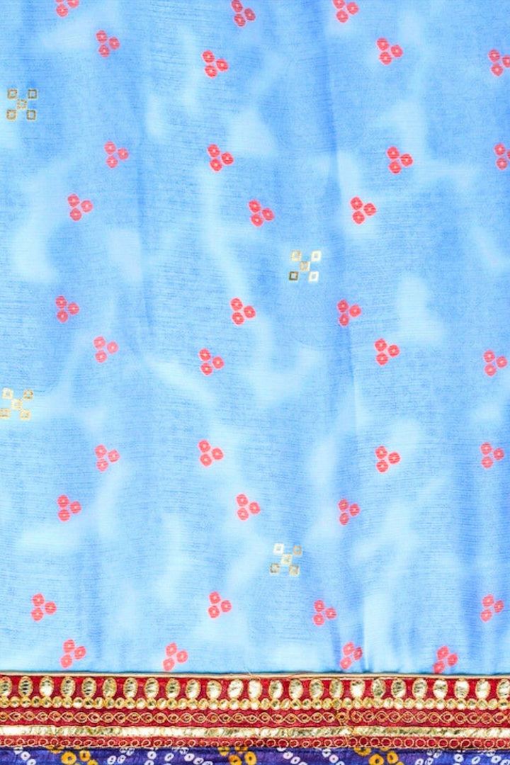 blue bandhani saree - sky blue bandhani saree 
