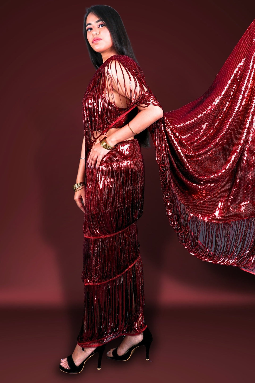 bollywood sequin saree