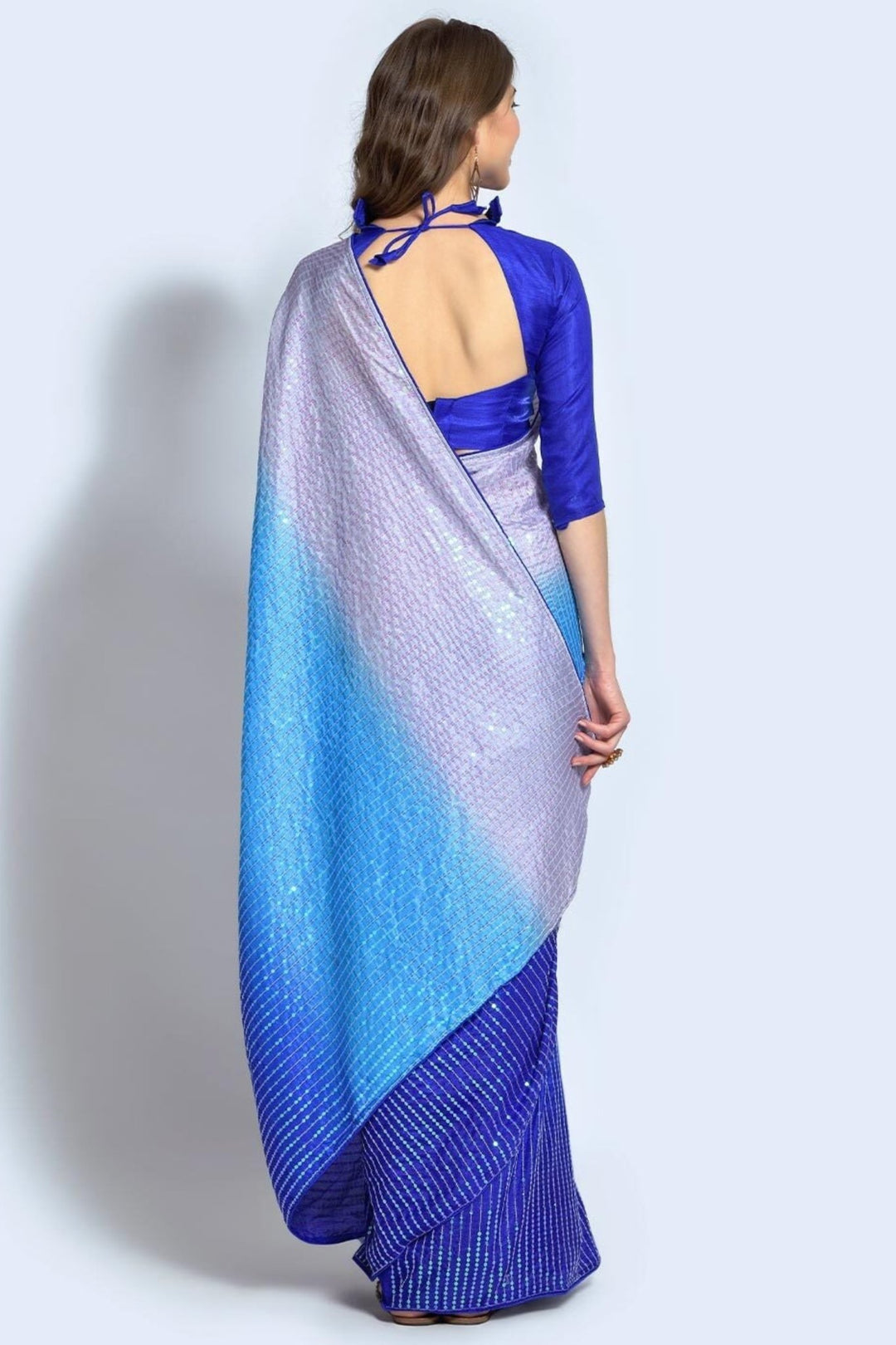 full sequin saree - full sequence saree