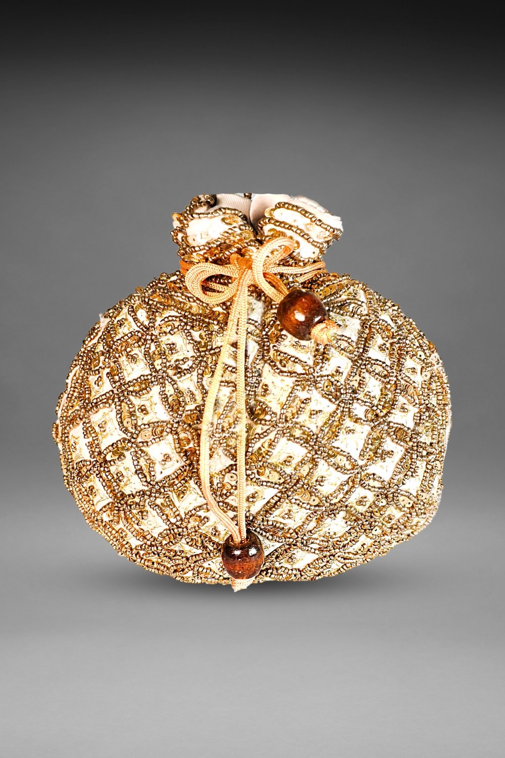 grey party wear potli bag