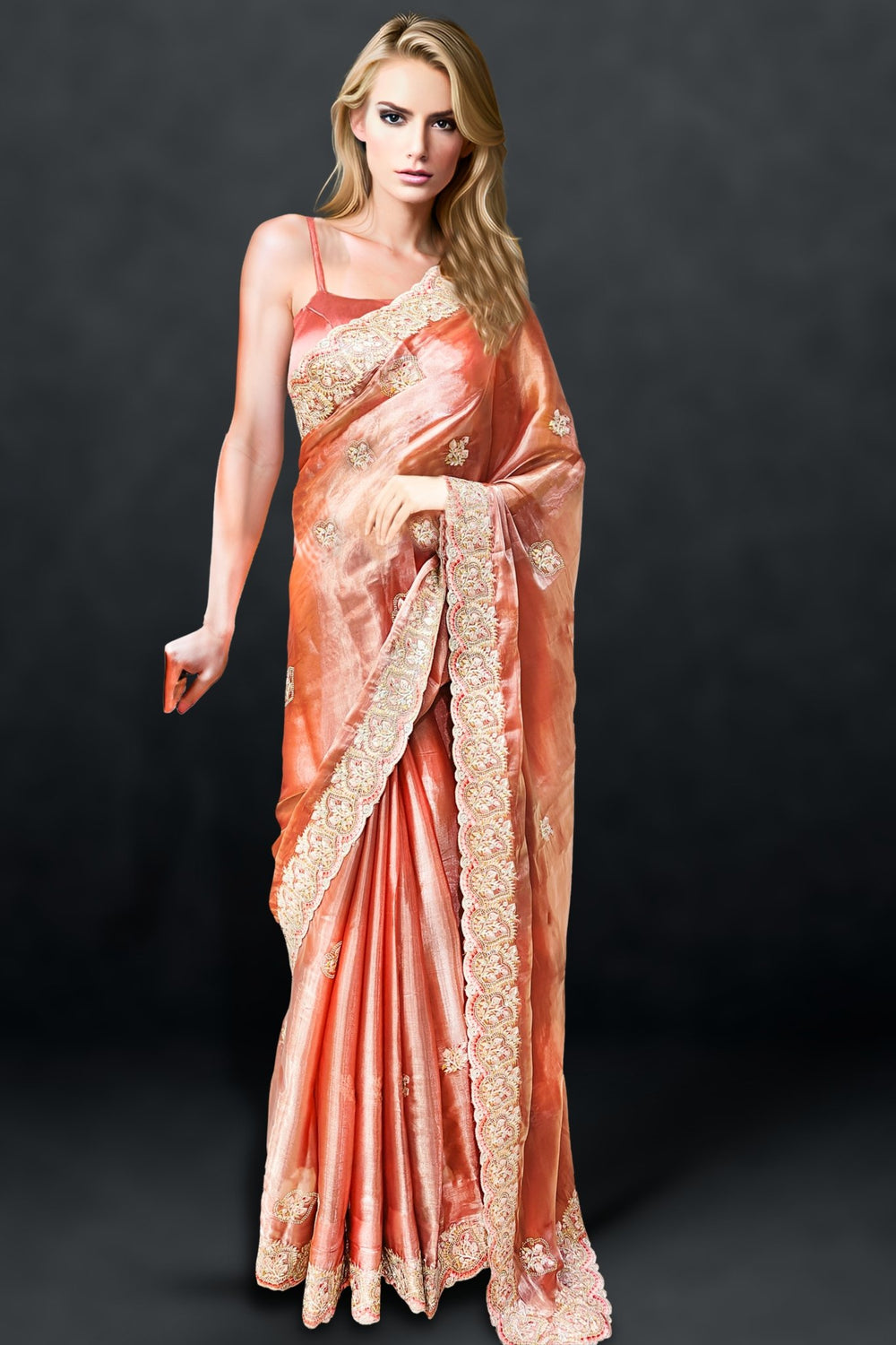 heavy stone work saree - heavy stone work sarees for wedding -  heavy stone work sarees with price