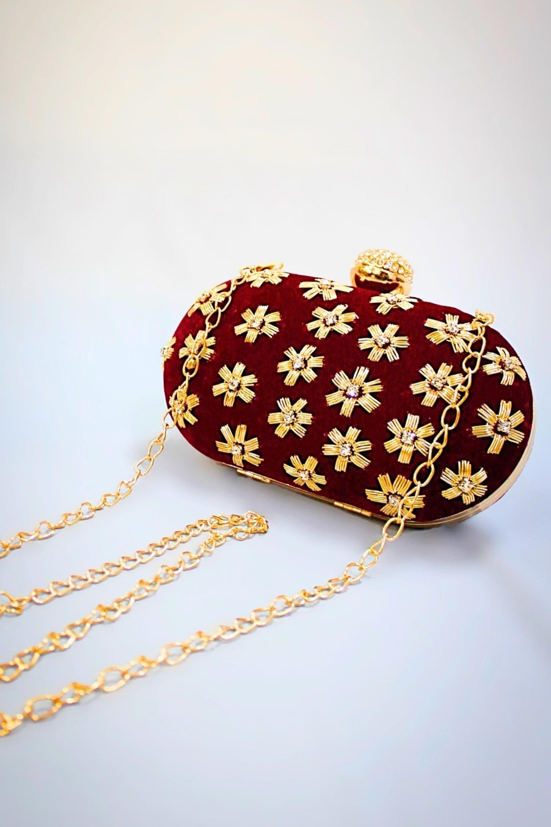 maroon purse