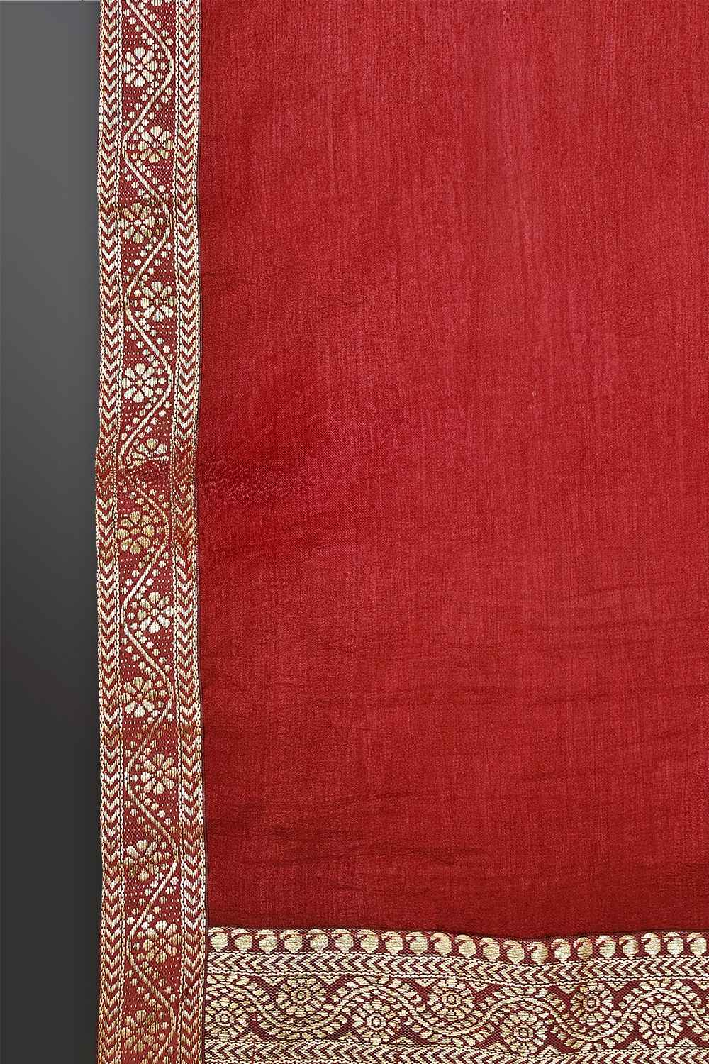 Maroon Saree with Golden Border