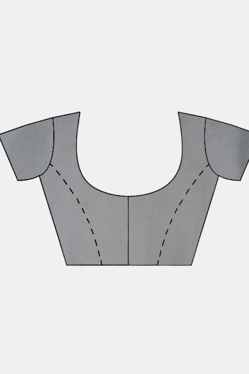 metallic silver saree