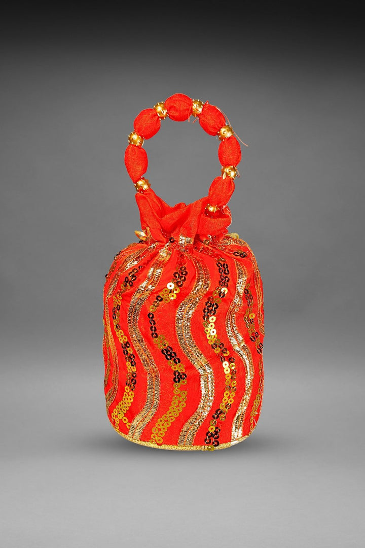 Orange Sequin Potli Bag