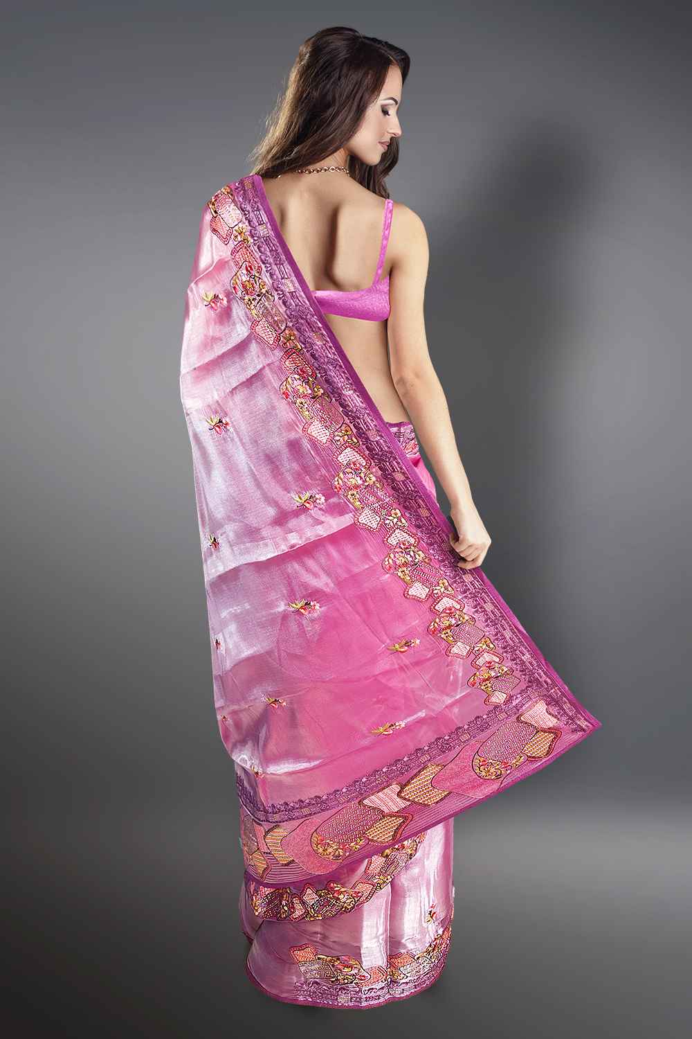 Purple Pink Saree