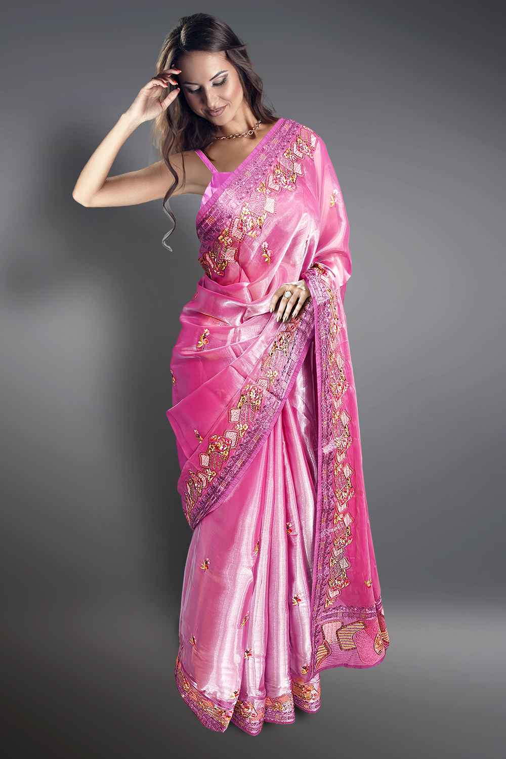 Purple Pink Saree