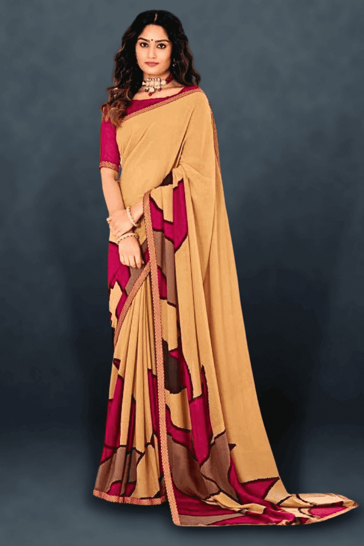 printed georgette saree